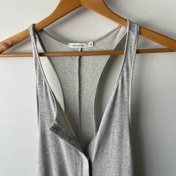 Samantha Eng Jumpsuit Womens Medium Grey Button Front Casual Lounge Knit - Picture 4 of 8
